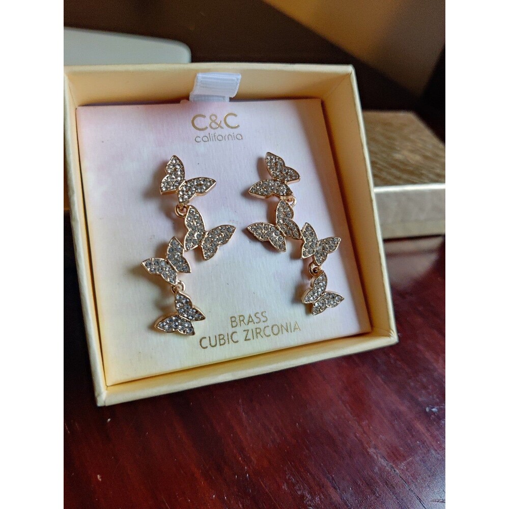 Diamond Butterfly earrings Costume